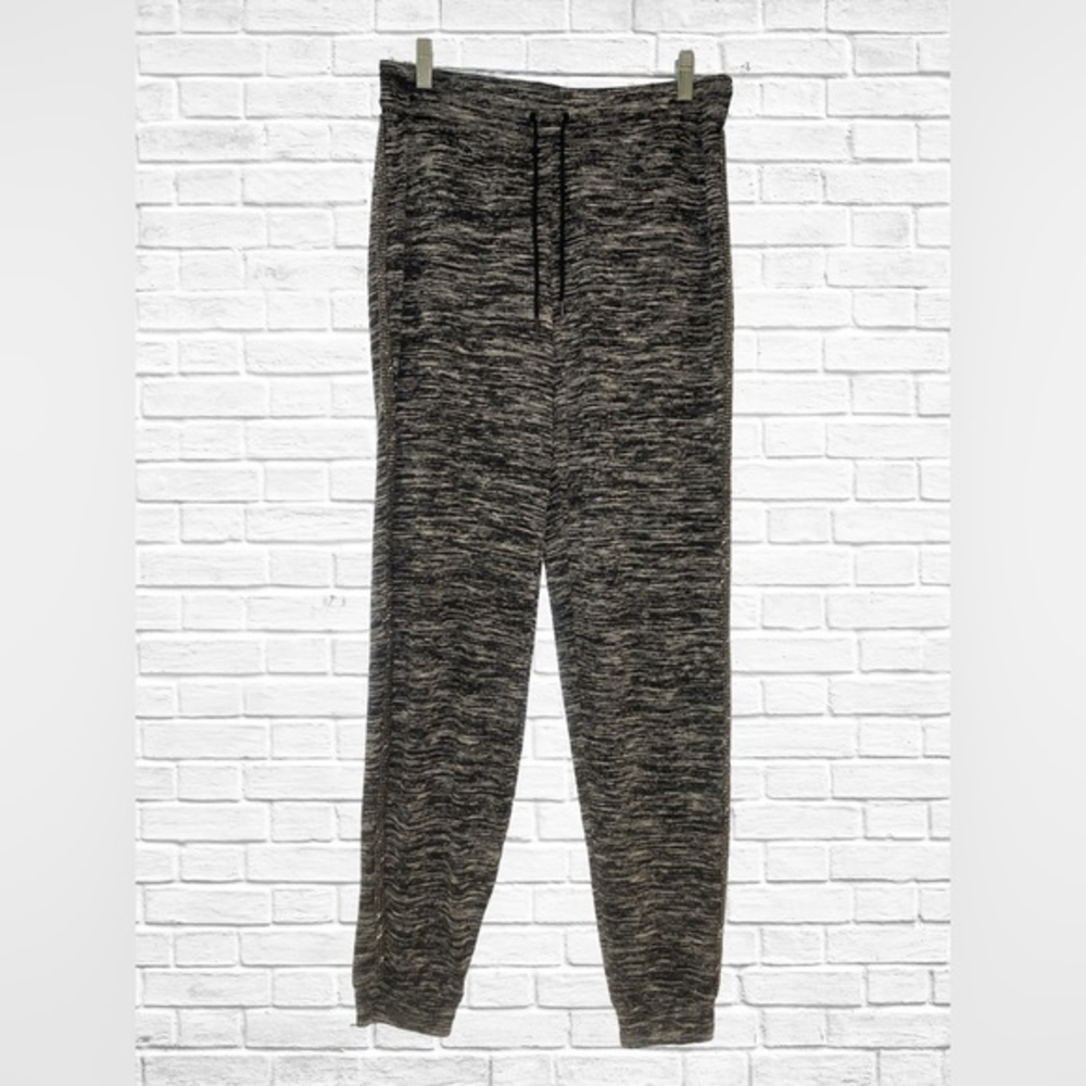 Juicy Couture Black & Gray Rhinestone‎ Lined Seam Jogger Lounge Pants Size M